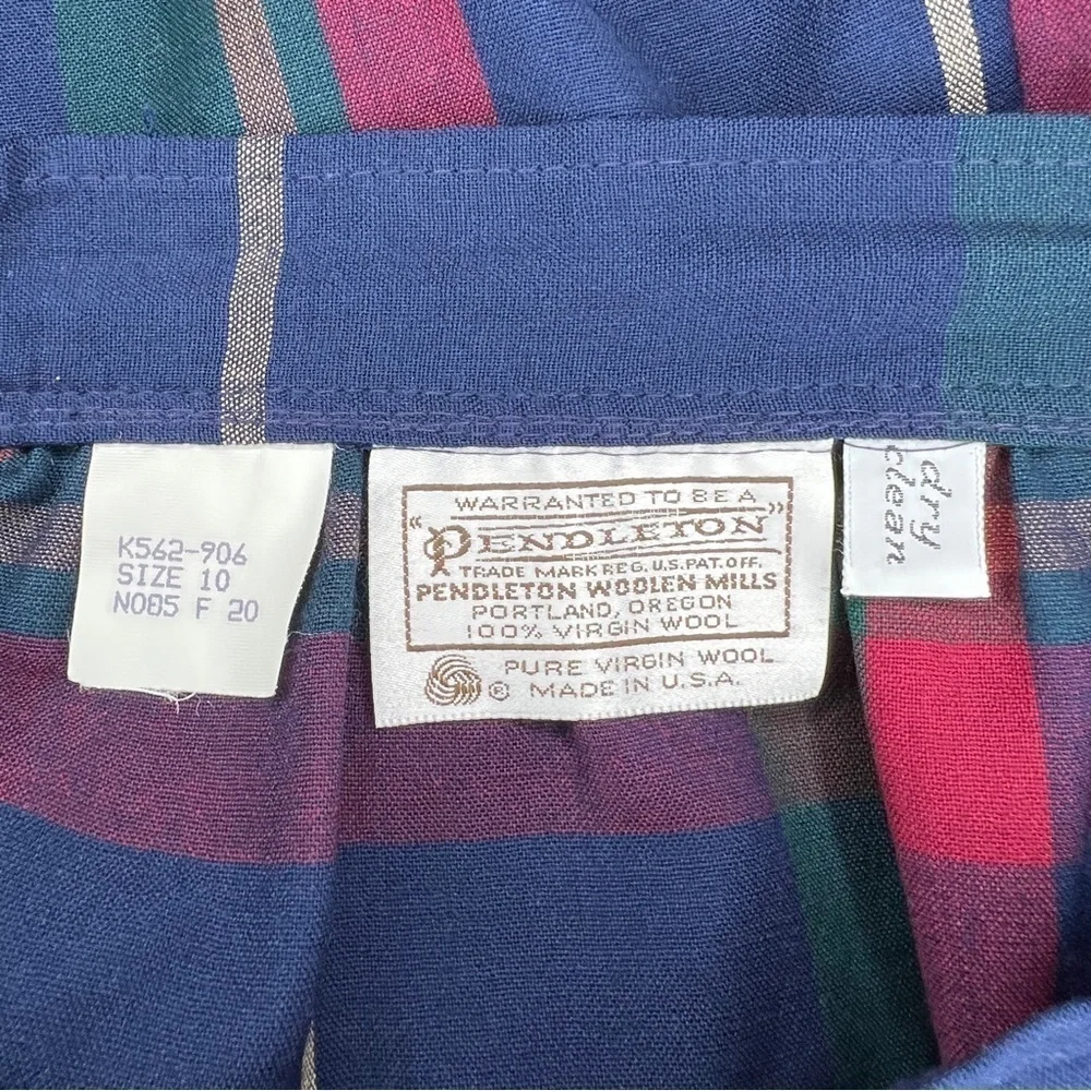 Vintage Pendleton Wool Plaid Pleated Skirt Midi Small Academia Preppy